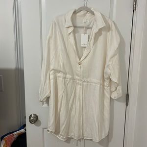 Petal and Pup Cream Linen Dress XL NEW